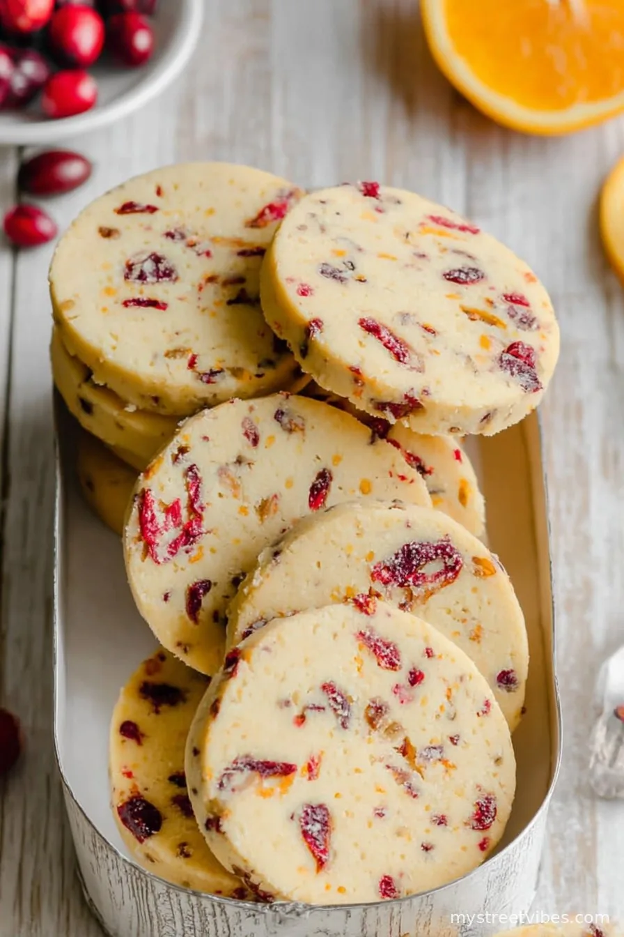 Cranberry Orange Shortbread Cookies