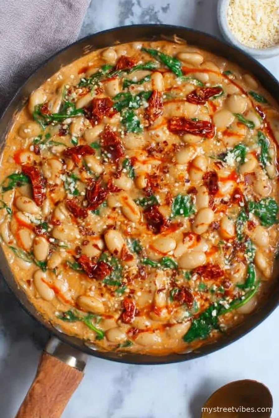 Creamy One Pot Sundried Tomato White Beans