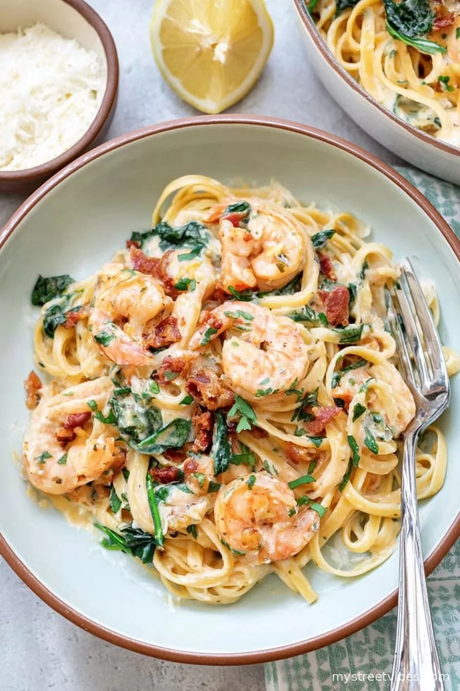 Creamy Tuscan Shrimp Linguine