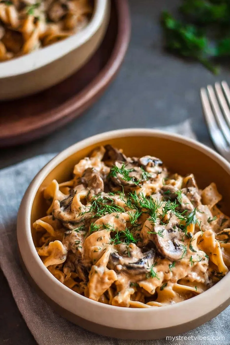 Creamy Vegan Mushroom Stroganoff
