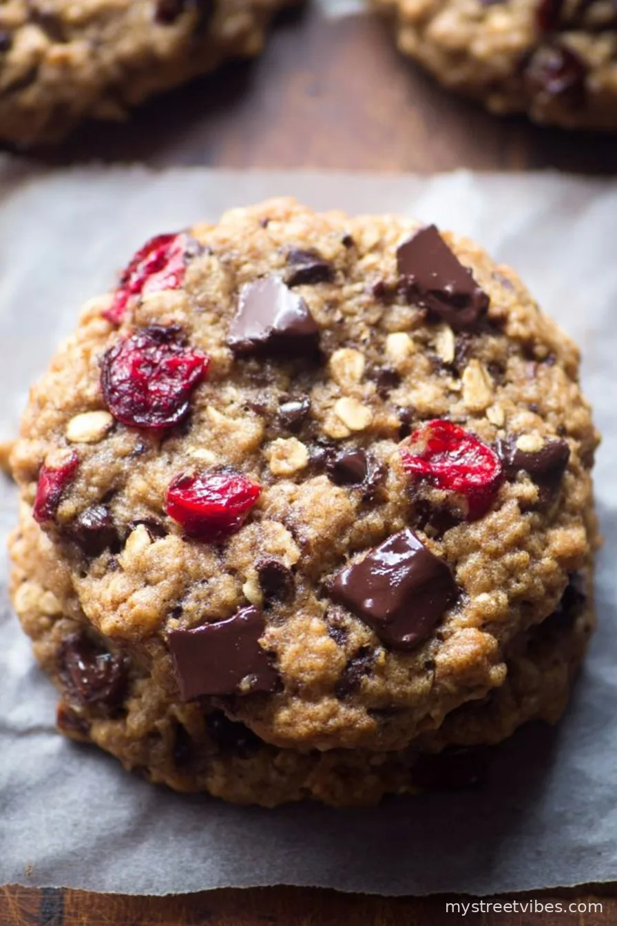 Dark Chocolate Cranberry Oatmeal Cookies