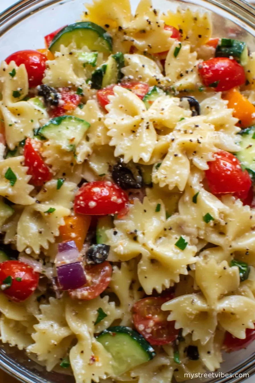 Easy Parmesan Bow Tie Italian Pasta Salad