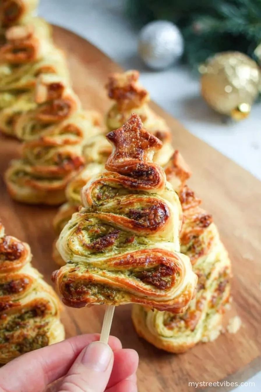 Pesto Puff Pastry Christmas Trees