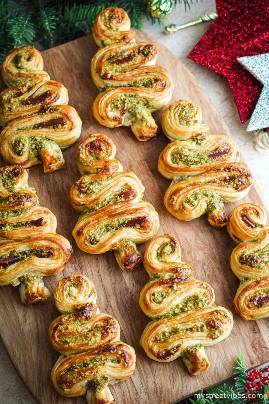 Pesto Puff Pastry Christmas Trees
