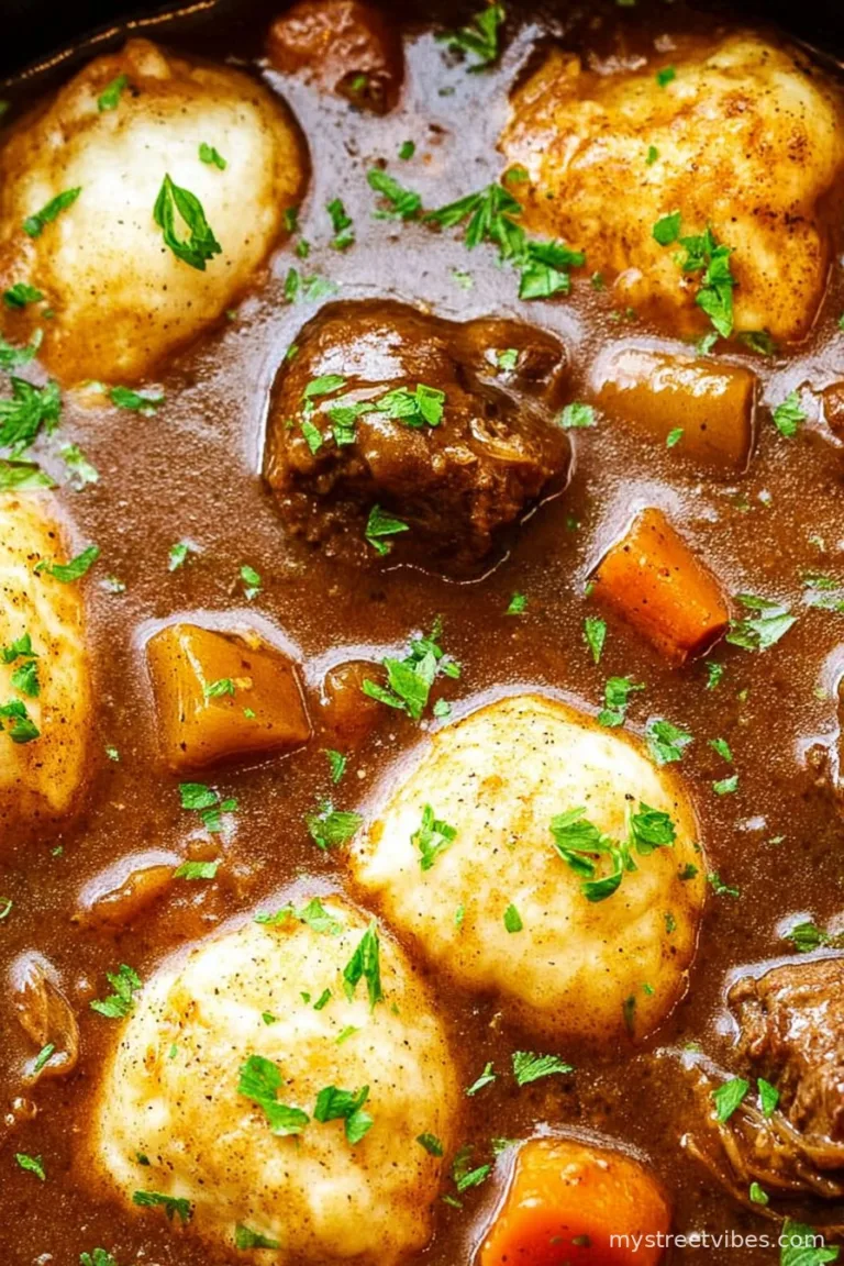 Slow Cooker Beef Stew and Dumplings