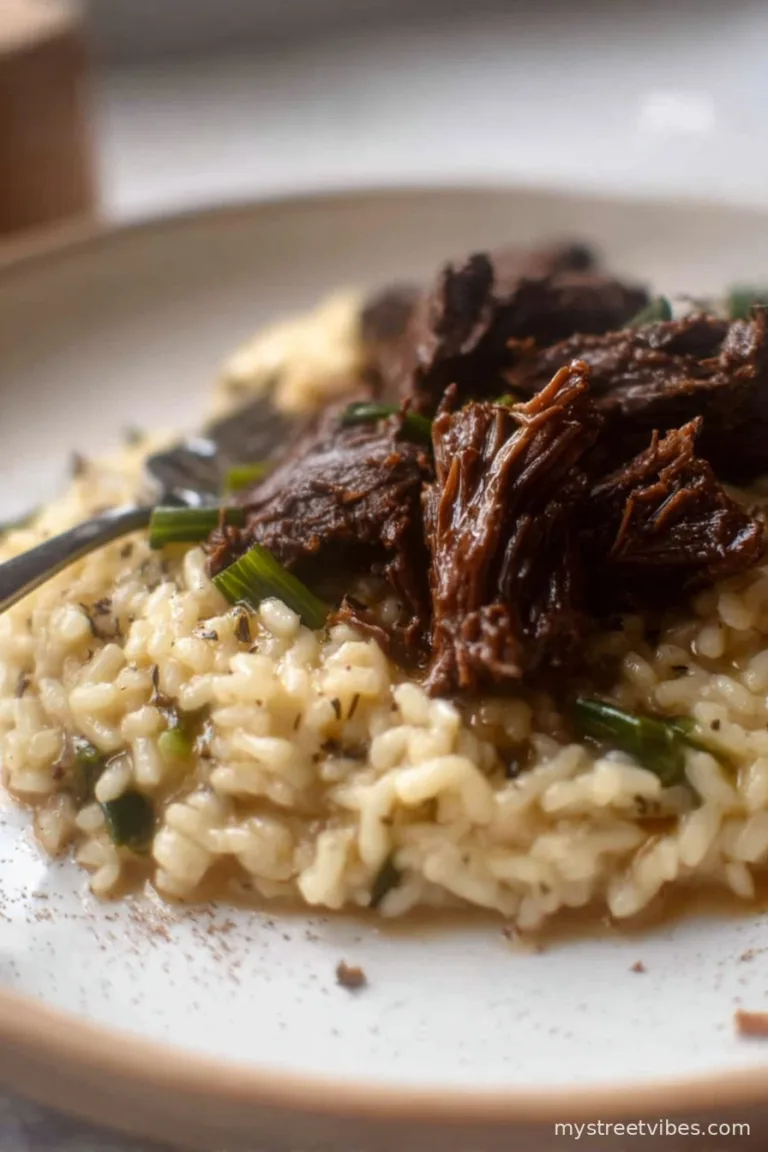 Braised Short Ribs with Charred Scallion Risotto