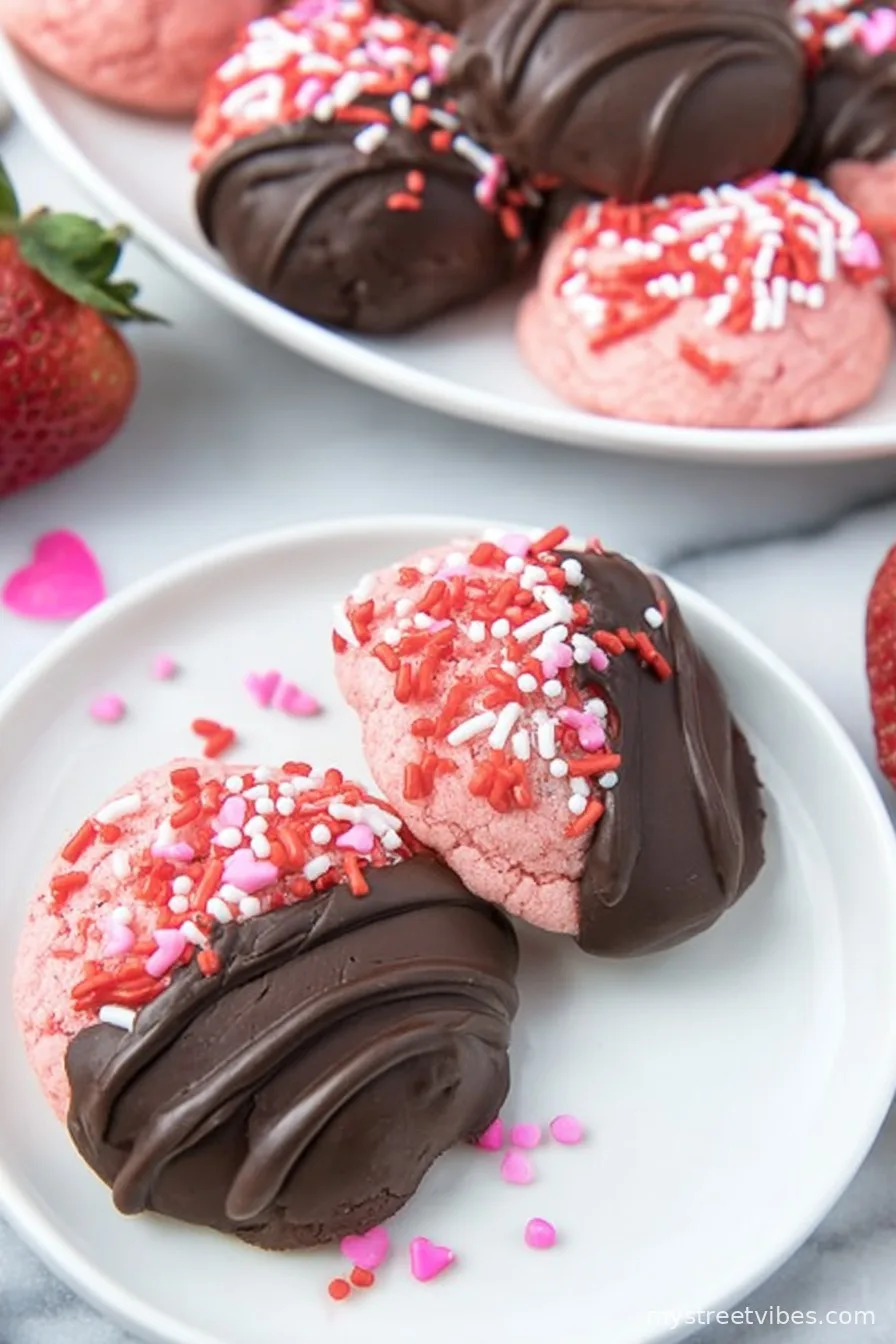 Chocolate Covered Strawberry Cookies Perfect For Your Sweetheart