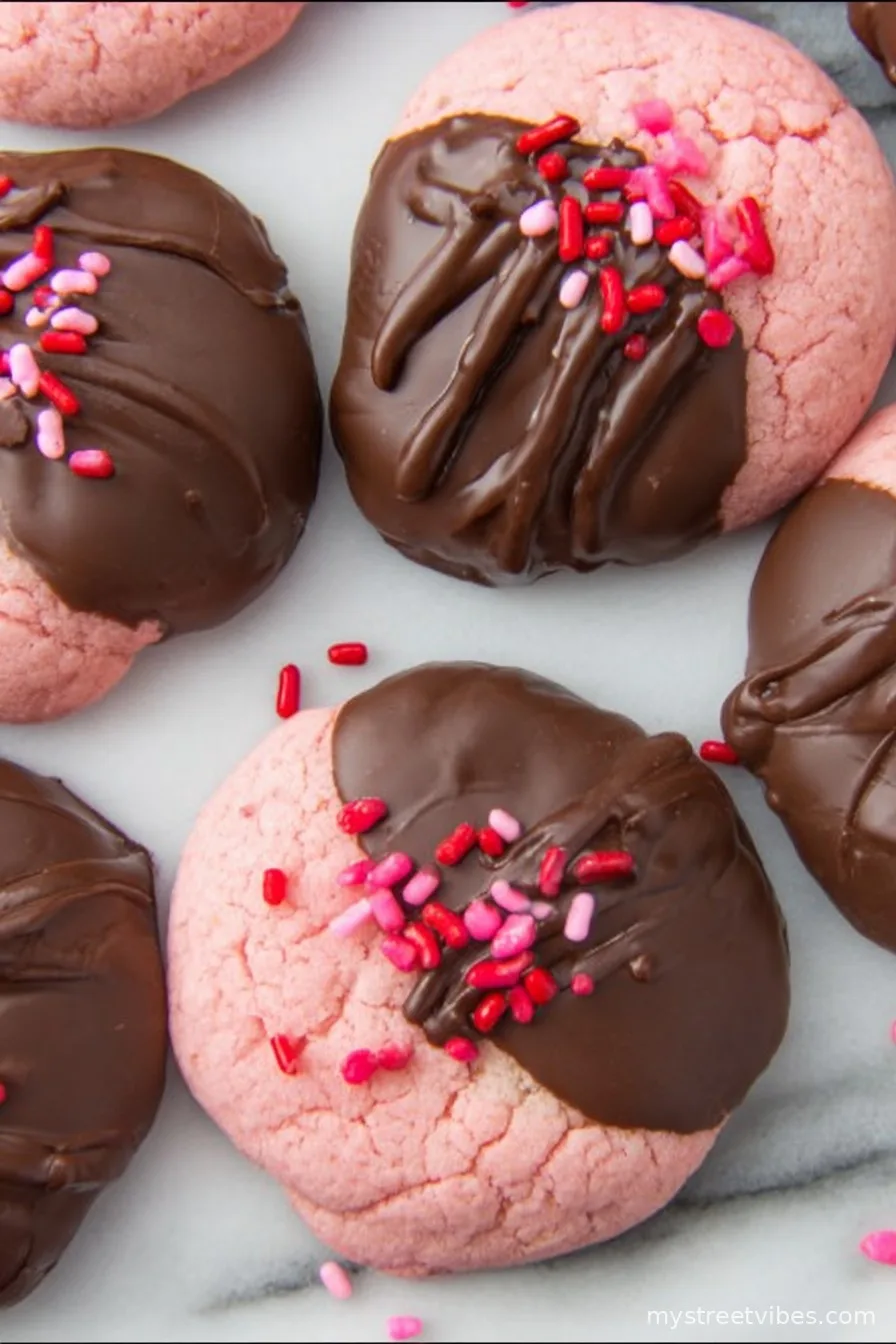 Chocolate Covered Strawberry Cookies Perfect For Your Sweetheart