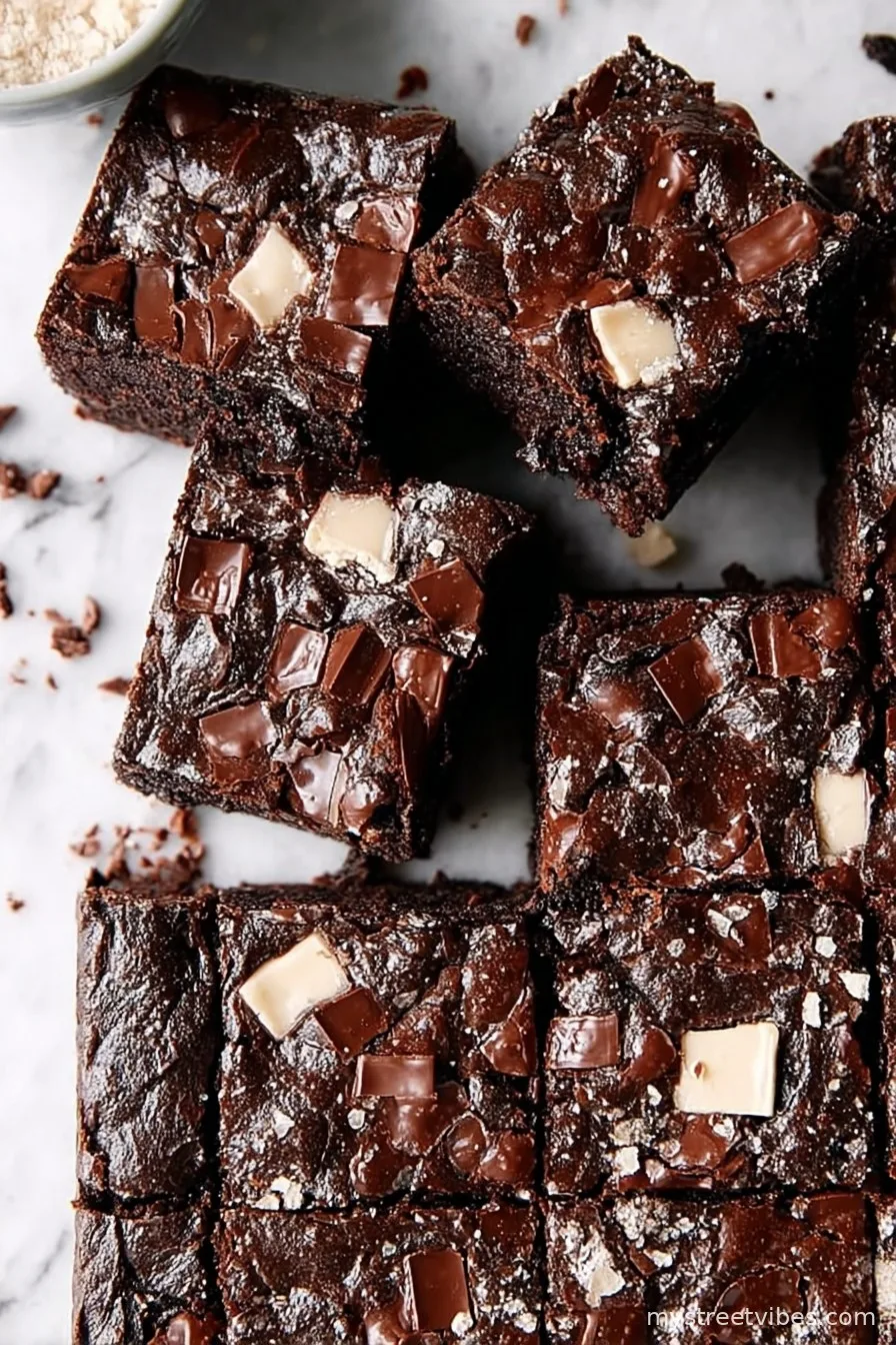 Decadent Fudgy Triple Chocolate Brownies