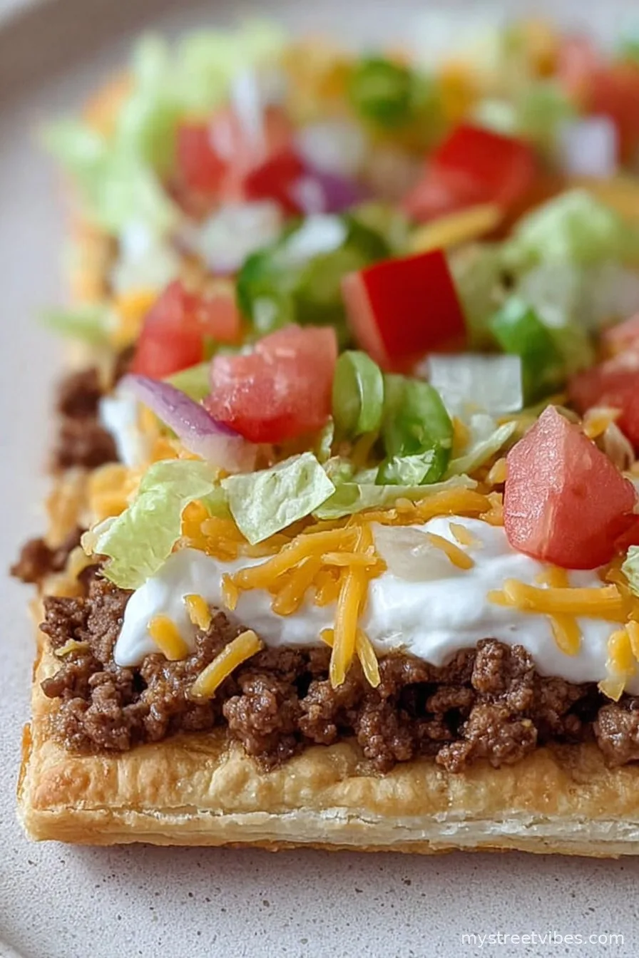 Easy Crescent Roll Taco Pizza