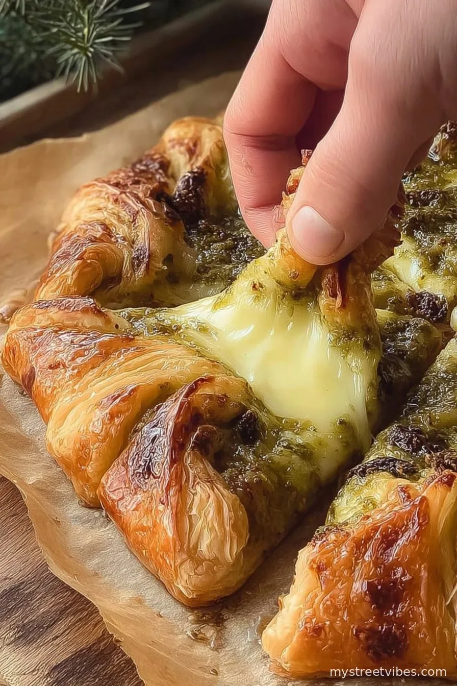 Easy Pesto Tarte Soleil (Puff Pastry Sun)