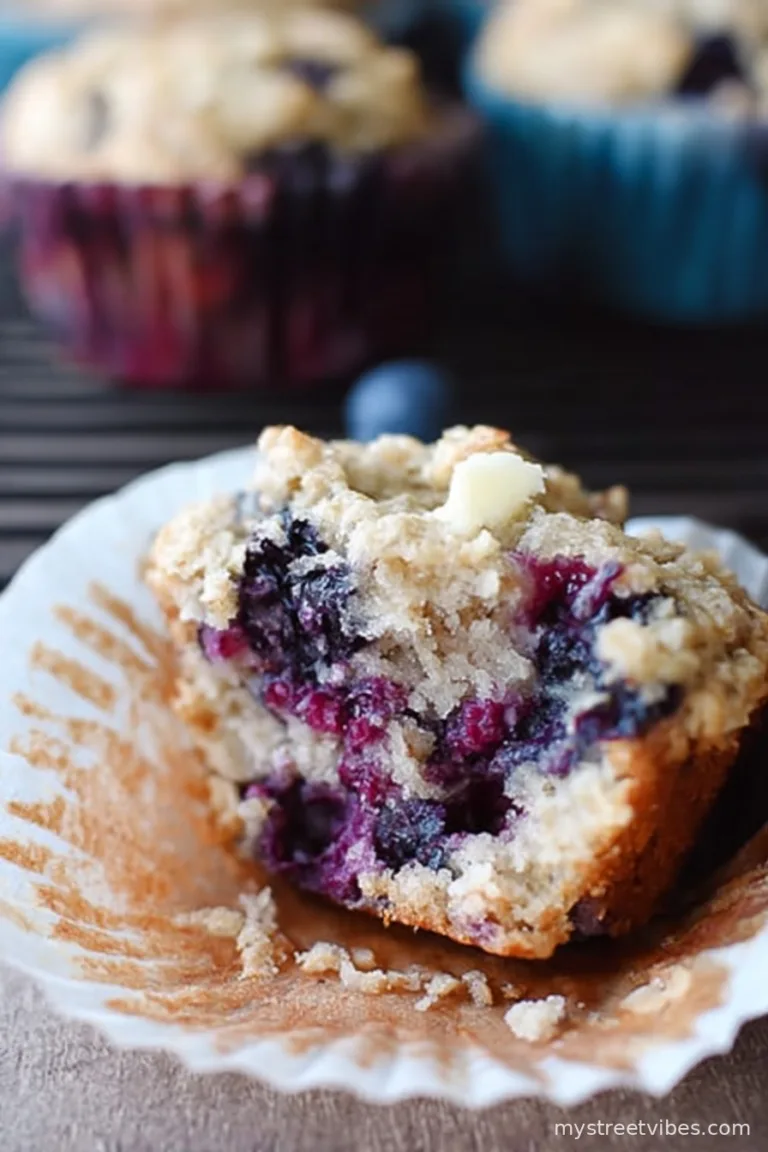 Healthy Yogurt Oat Blueberry Muffins