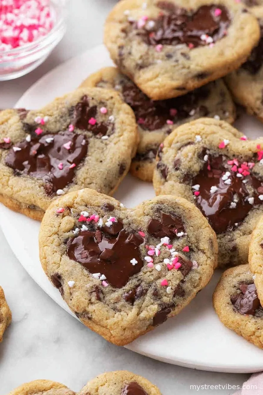 Heart Shaped Chocolate Chip Cookies