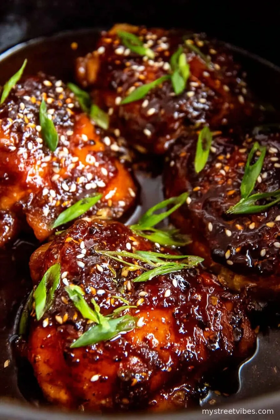 Honey Garlic Chicken Thighs (Slow Cooker)
