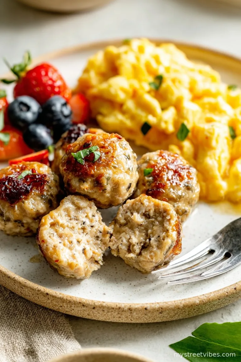 Maple Apple Breakfast Chicken Meatballs