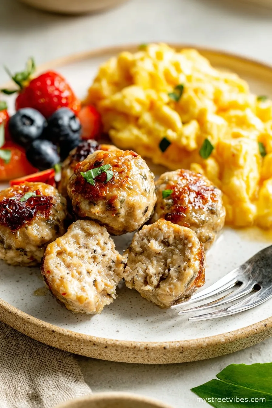 Maple Apple Breakfast Chicken Meatballs