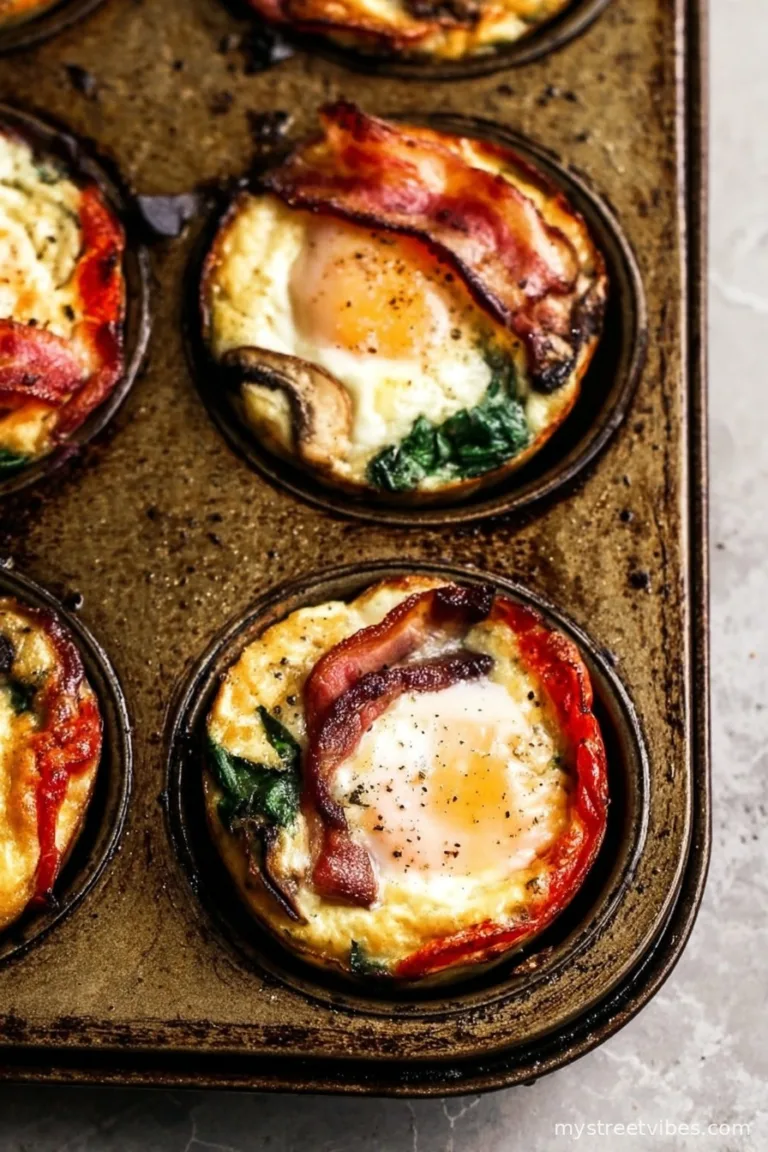 Mushroom Spinach Bacon Egg Cups