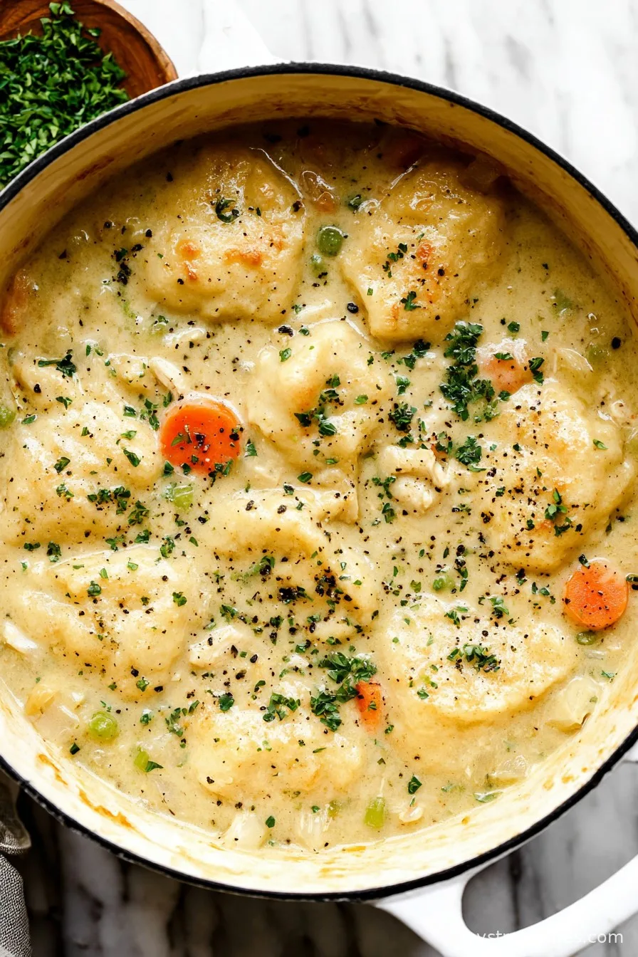 One Pot Chicken Dumpling Soup (with refrigerated biscuit dough!)