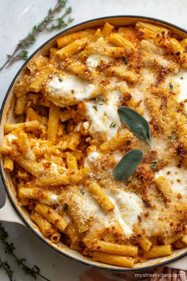 Pumpkin Burrata Baked Ziti
