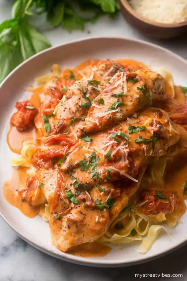Slow Cooker Creamy Tomato Basil Chicken Breast