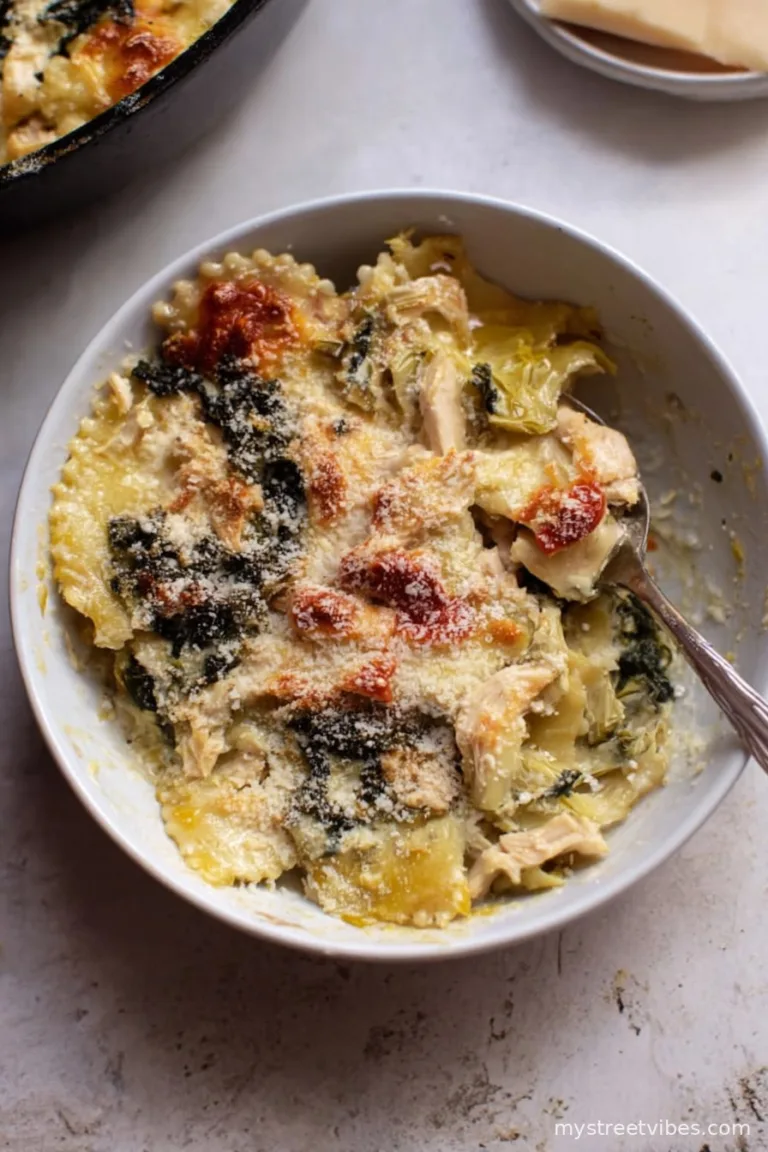 Spinach Artichoke and Chicken Skillet Lasagna
