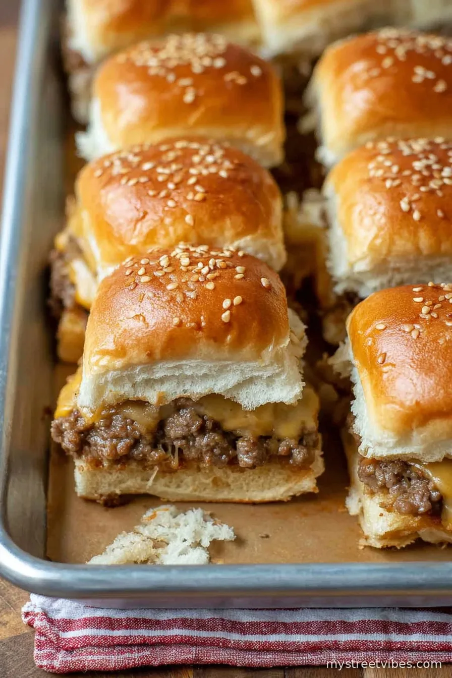 Cheeseburger Sliders with Hawaiian Rolls