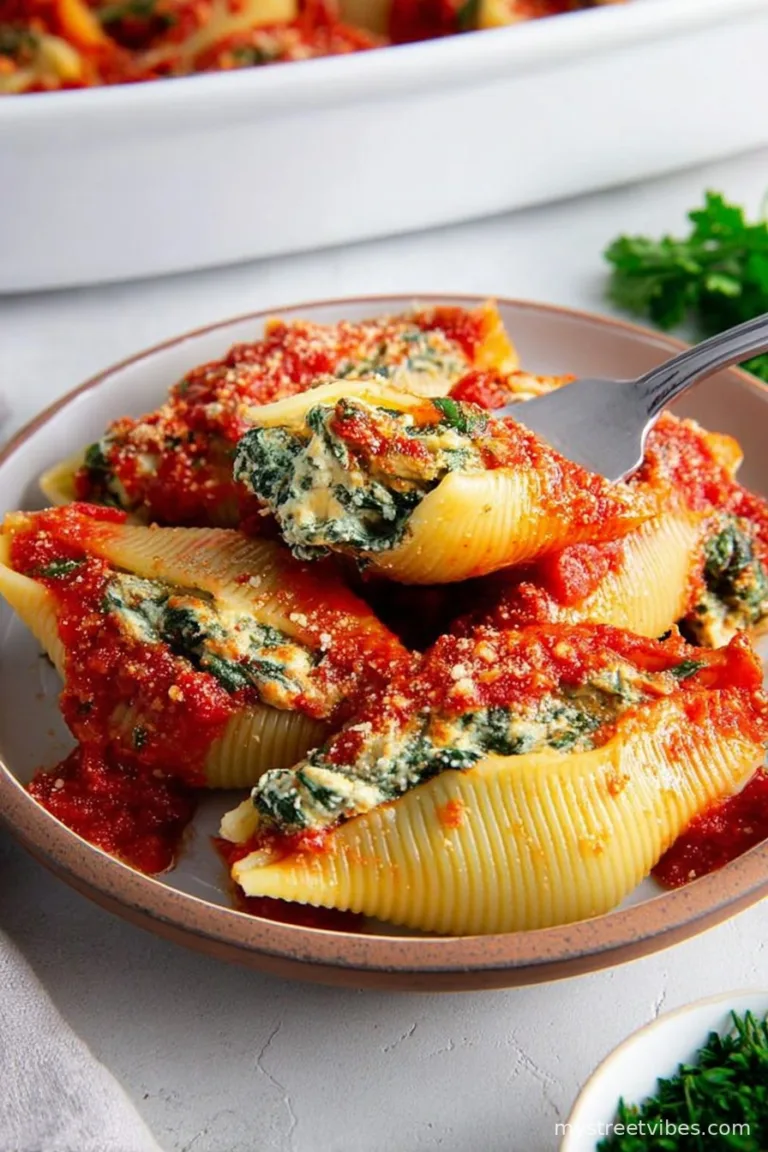 Stuffed Shells with Mushrooms, Spinach & Ricotta