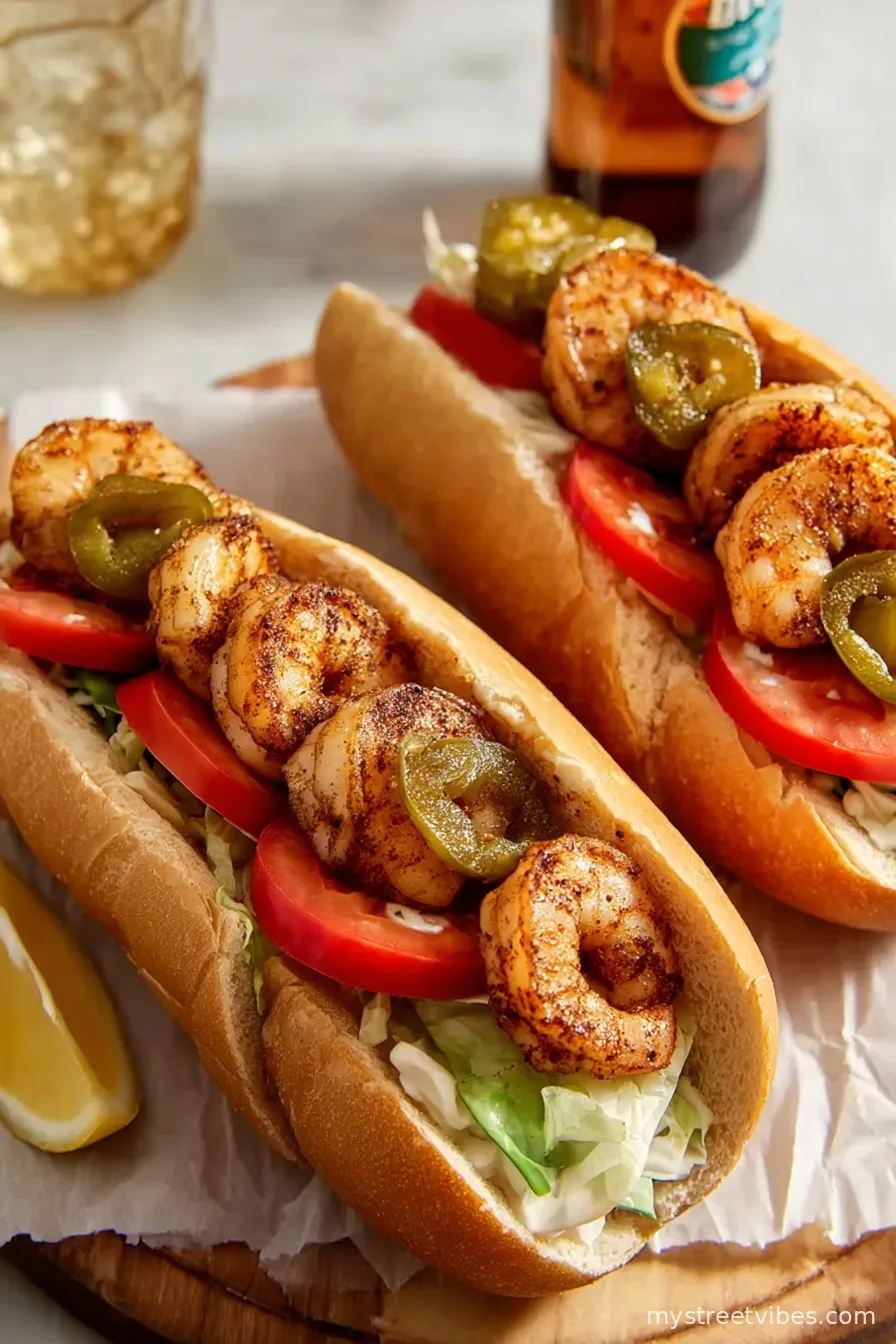 Blackened Shrimp Po’ Boy Recipe for Two