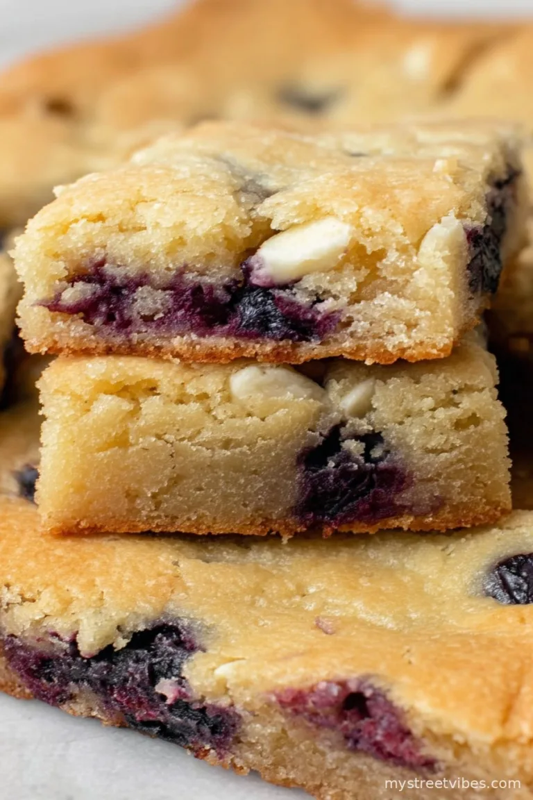 Blueberry White Chocolate Blondies