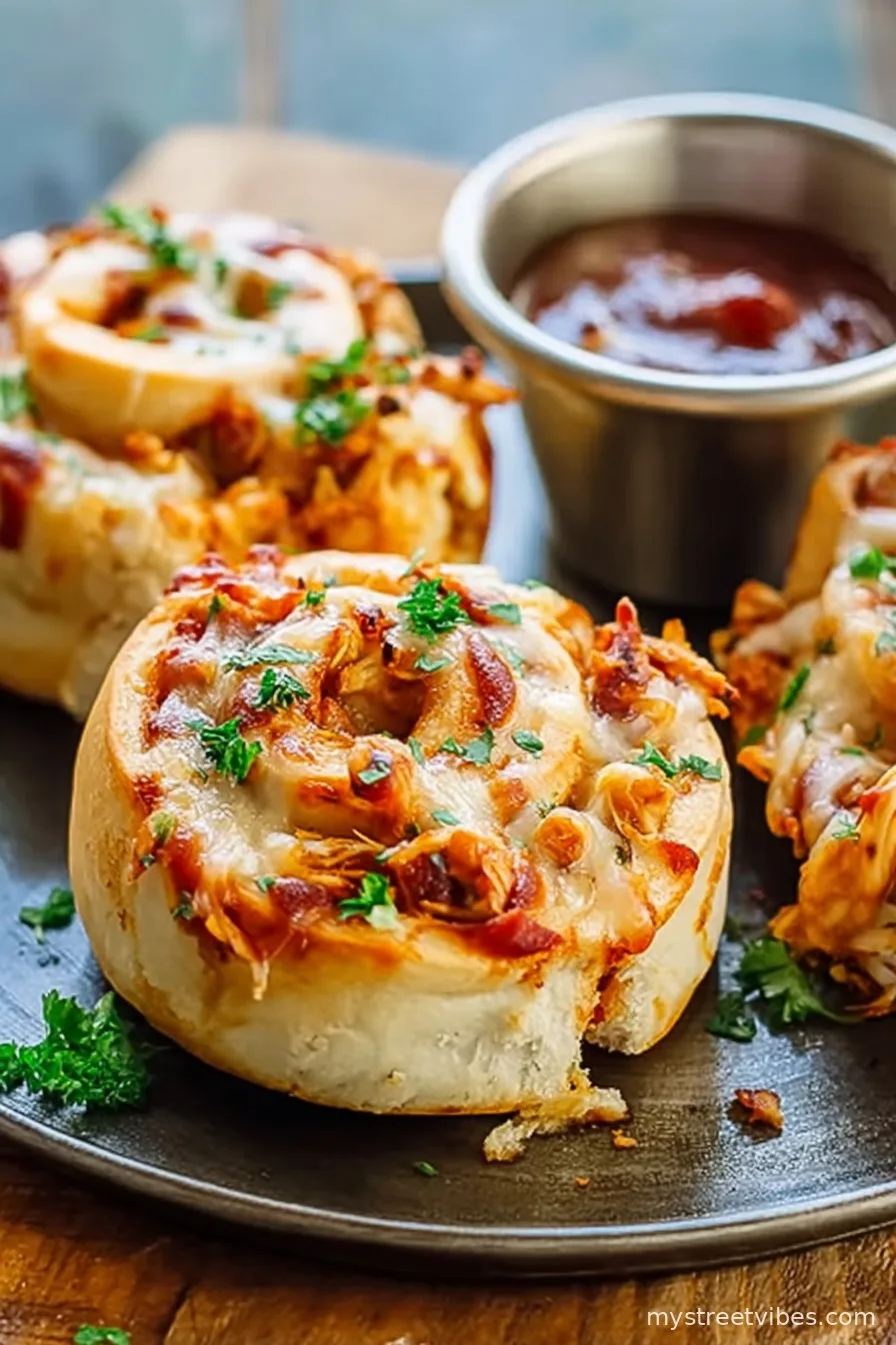 Cheesy BBQ Chicken Pizza Rolls Recipe