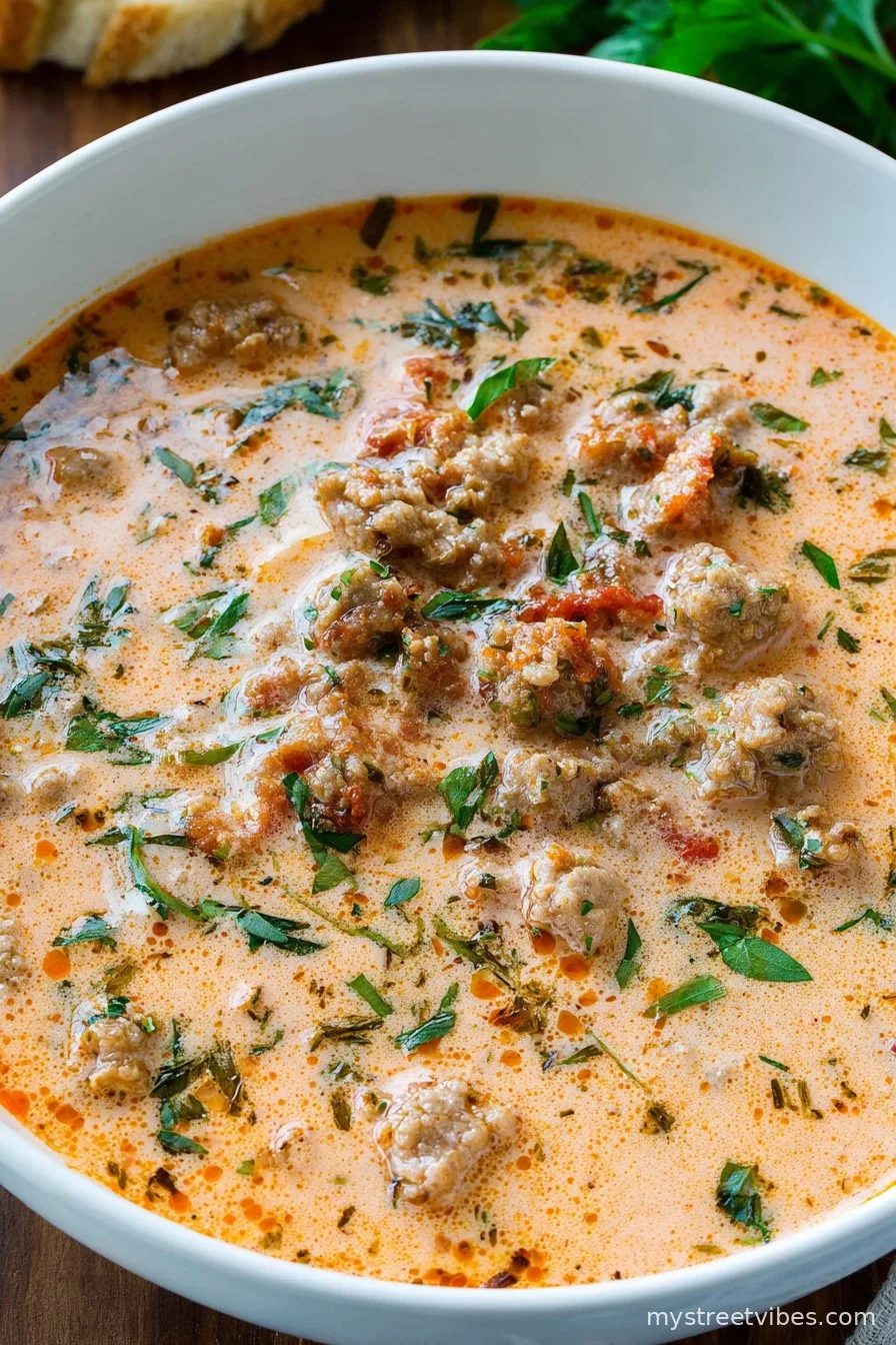 Creamy Parmesan Italian Sausage Soup