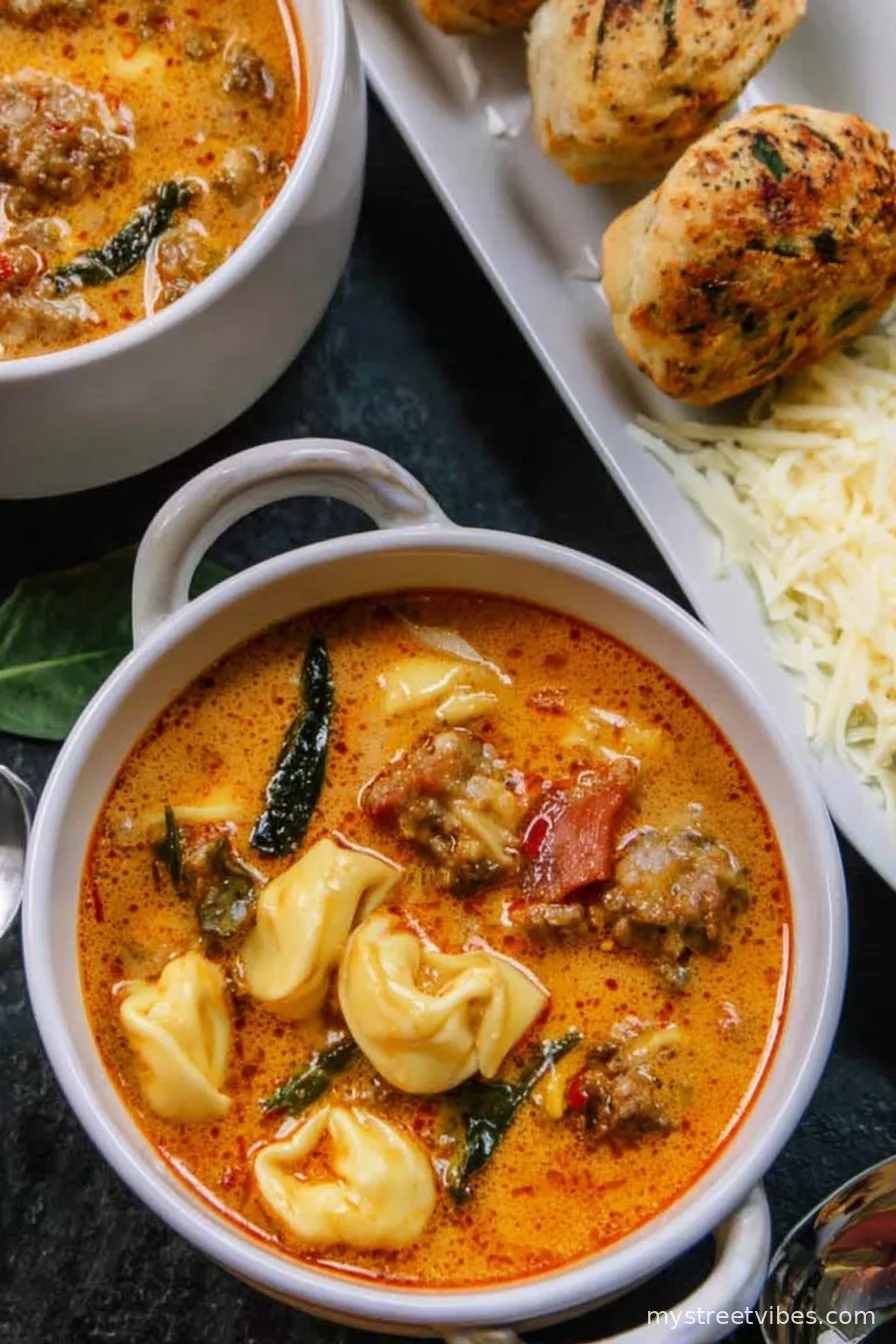 Crockpot Tortellini Soup with Sausage