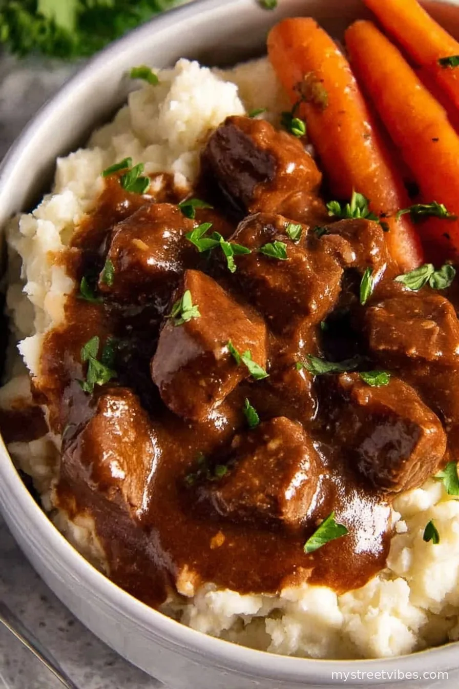 Slow Cooker Beef Tips and Gravy