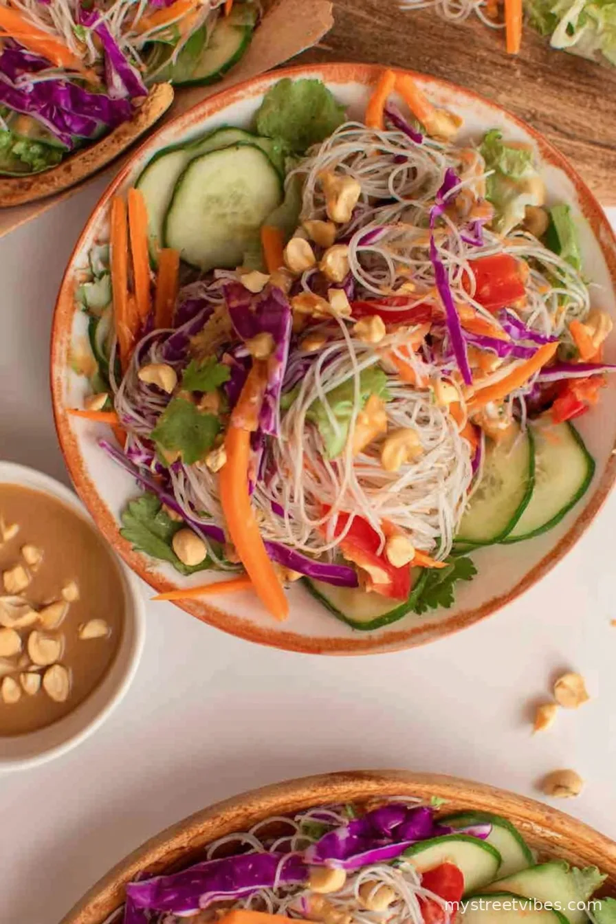 Spring Roll Salad with Peanut Sauce