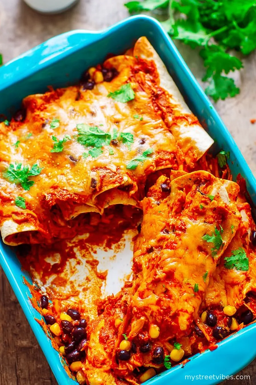 Sweet Potato, Corn, and Black Bean Enchiladas