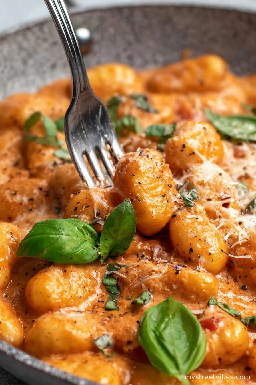 One Pot Cheesy Tomato Gnocchi