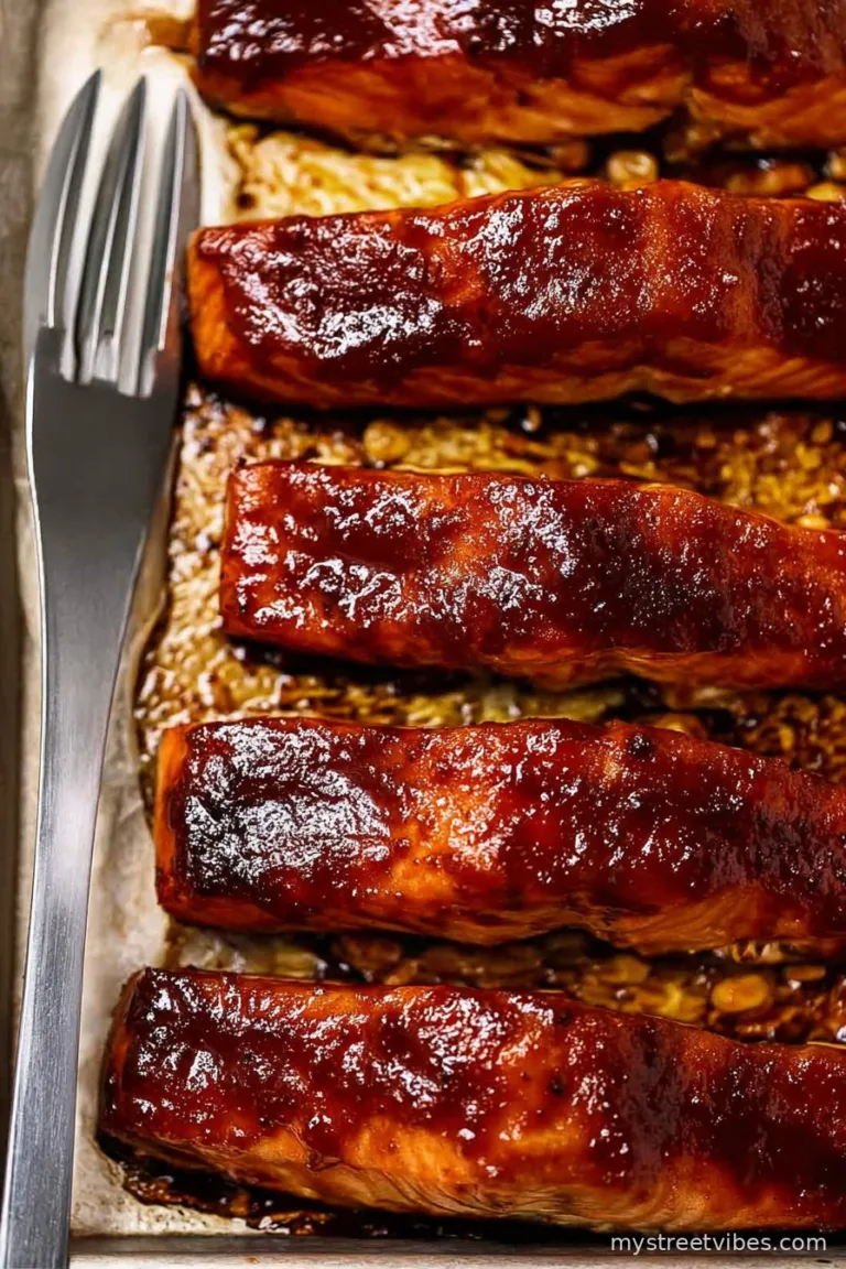 Baked BBQ Salmon with Buttery Corn Rice
