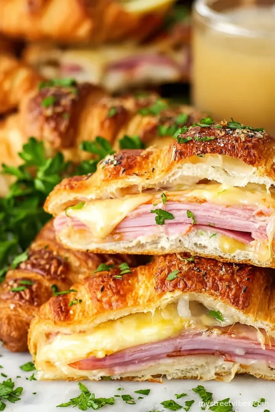 Baked Ham and Cheese Croissants